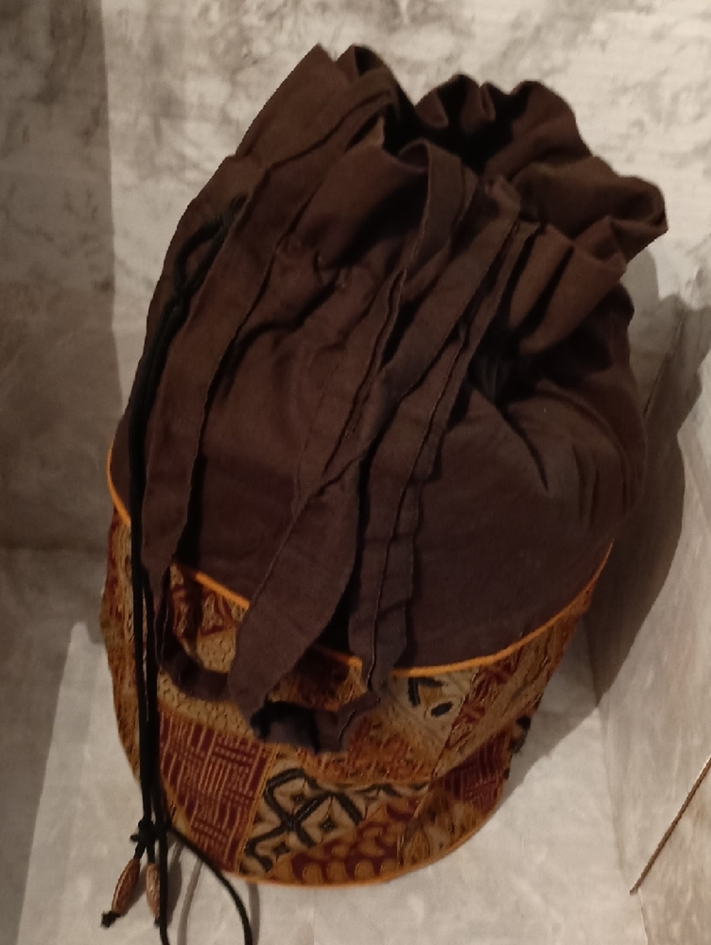 Brown Drawstring Bucket Bag - Picture 3 of 5
